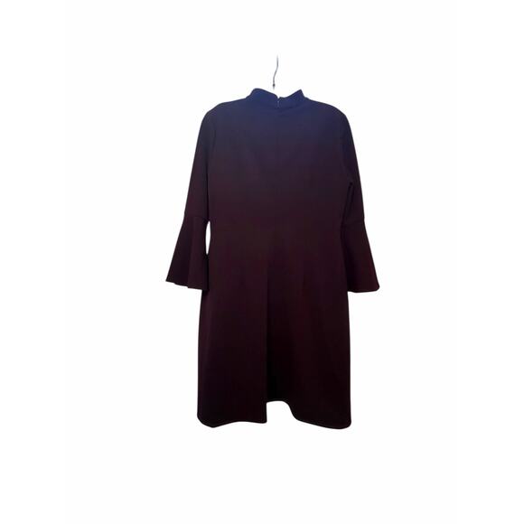 Eliza J Women's Bell Sleeve V-Neck Cut Out Shift Eggplant Dress - Picture 4 of 13